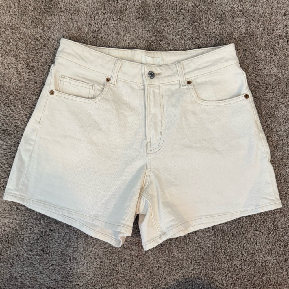 H&M Cream Denim Shorts